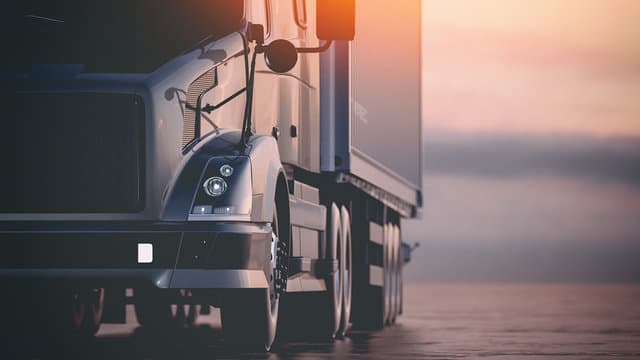 Truck on highway